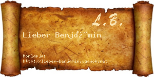 Lieber Benjámin névjegykártya