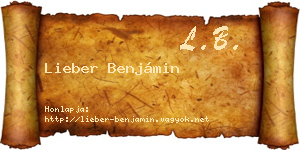 Lieber Benjámin névjegykártya