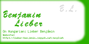 benjamin lieber business card